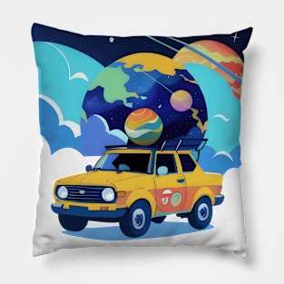 Car Planet Expedition Pillow