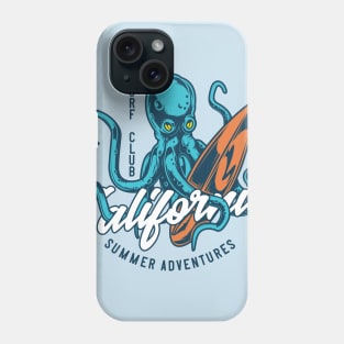 Vintage octopus illustration california Phone Case