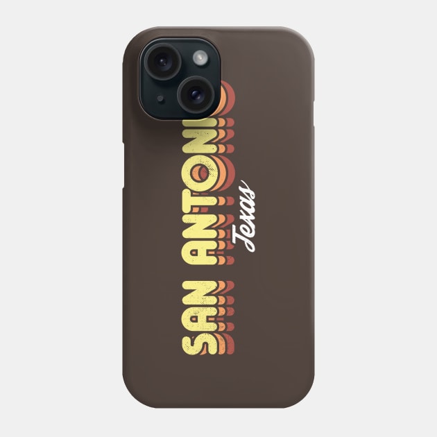 Retro San Antonio Texas Brown Phone Case by rojakdesigns