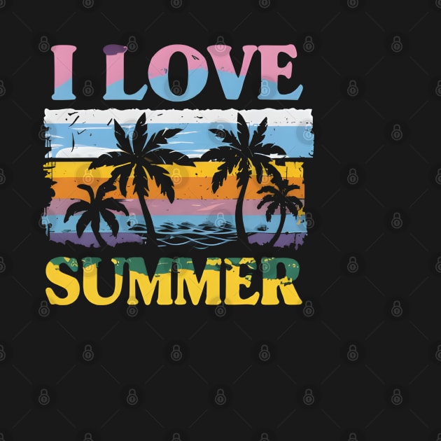 Tropical Bliss Tee: 'I LOVE SUMMER' by LENTEE