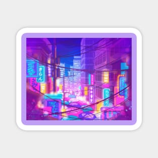 The neon Tokyo streets Magnet