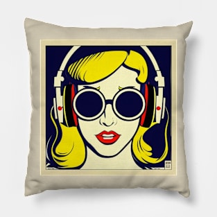 Vintage Pop Art Musical Pinup Pillow