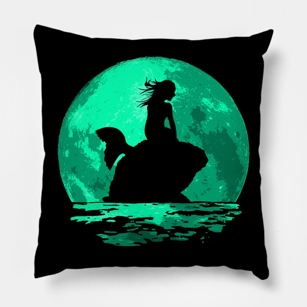 Mermaid Moon Pillow by nickbeta