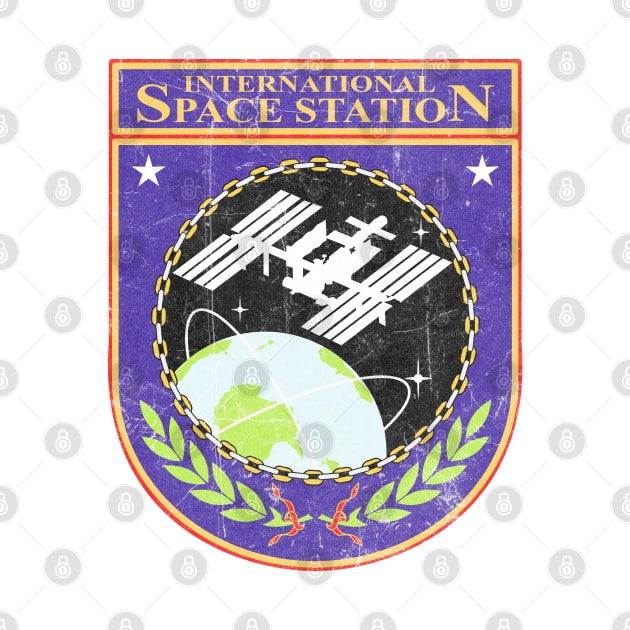 International Space Station Vintage Logo by Mandra