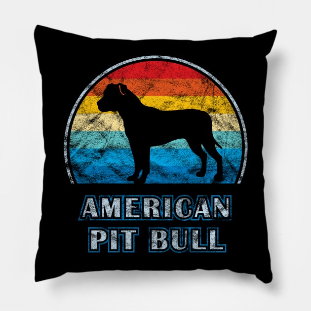 American Pit Bull Terrier Vintage Design Dog Pillow by millersye