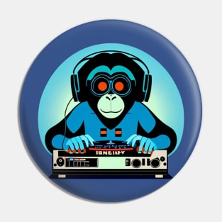 DJ Monkey Thinker Pin