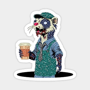 Zombie Ferret Barista Magnet