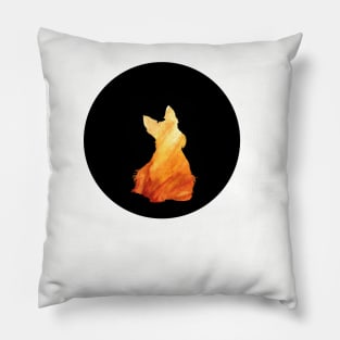 Scottish Terrier - Fiery Orange Silhouette Pillow