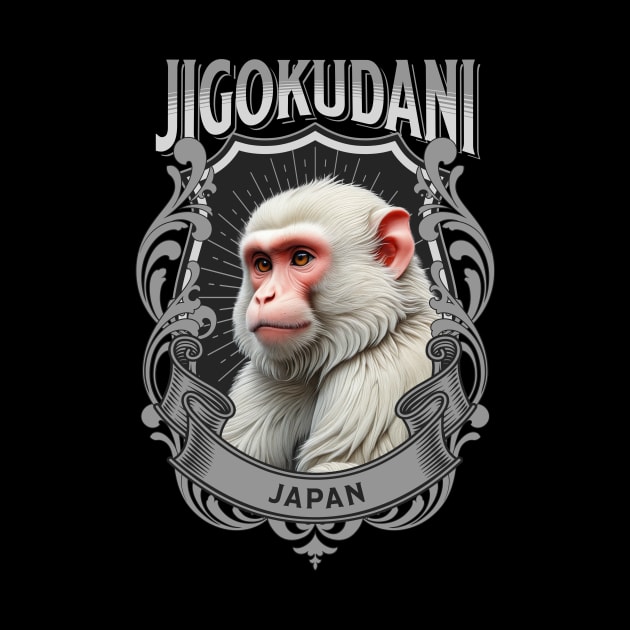 Cute Snow Monkey of Jigokudani: Sukajan-Inspired T-shirt by CoffeeBrainNW