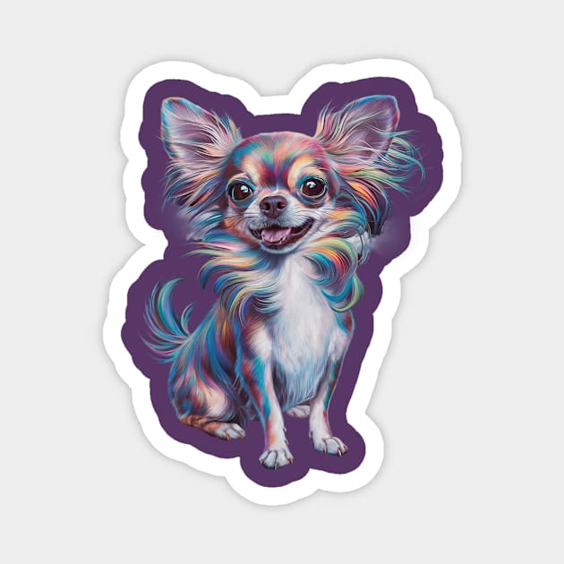 Highly Stylized and Colorful Representation of a Small Dog Magnet by animegirlnft