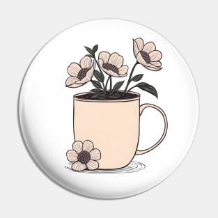 Flowers  in mug Pin