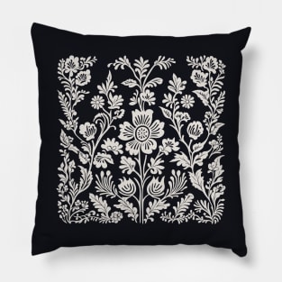 White floral scandinavian pattern Pillow