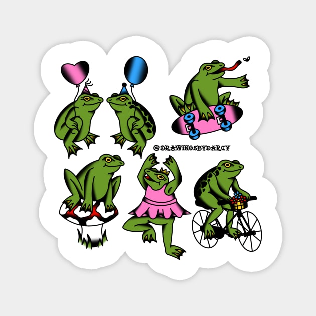 Frog Pack Magnet by drawingsbydarcy