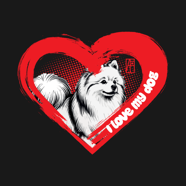 I Love My American Eskimo Dog- Smart dog - I Love my dog by ArtProjectShop