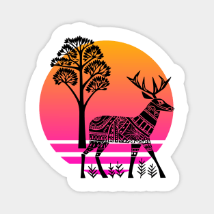 Stag at sunset Magnet
