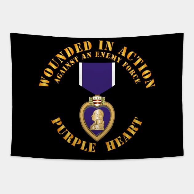 Wounded in Action - Purple Heart V1 Tapestry by twix123844
