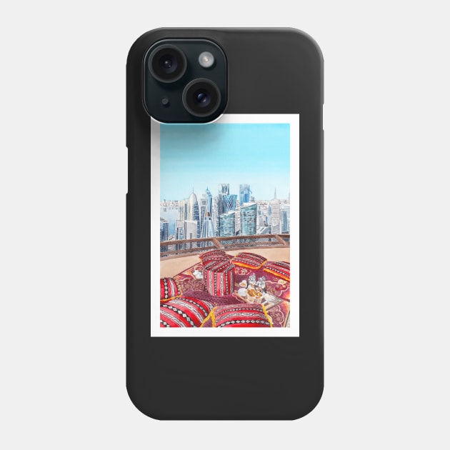 Doha, Qatar Phone Case by NorrskenArt