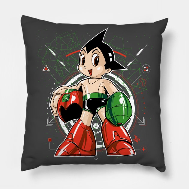 Mega Astro Rock Boy Man Pillow by elblackbat