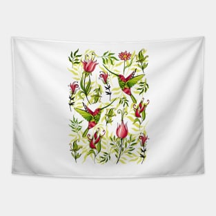 Hummingbird and flowers Tapestry