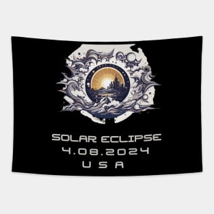 solar eclipse 2024 USA Tapestry