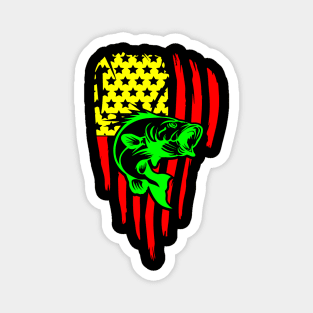 Bass American Flag Rasta Magnet