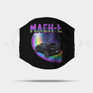 Mach E Mask - Mach-E Rides the Rainbow Galaxy in Shadow Black by Zealology