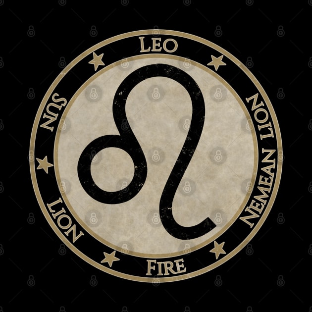 Vintage Leo Zodiac Sign Horoscope Astrology Symbol by DragonXX