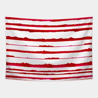 Red Watercolor Stripes Tapestry