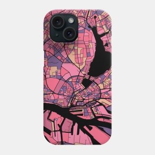 Hamburg Map Pattern in Purple & Pink Phone Case