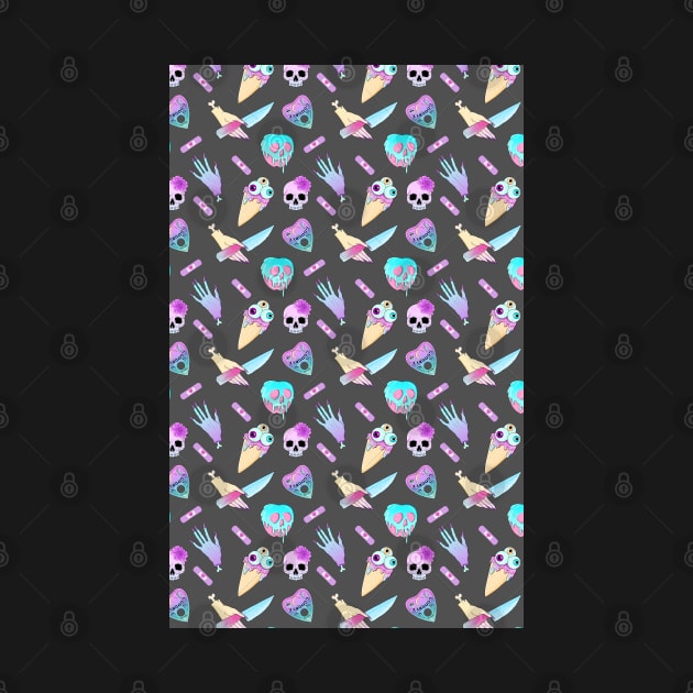 Pastel Goth Occult Pagan Pattern Creepy Cute by Wanderer Bat