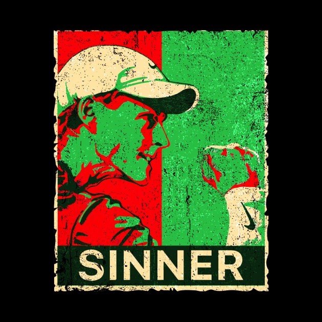 Italian Jannik sinner retro art by WestKnightTees