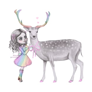 Deer and the girl T-Shirt