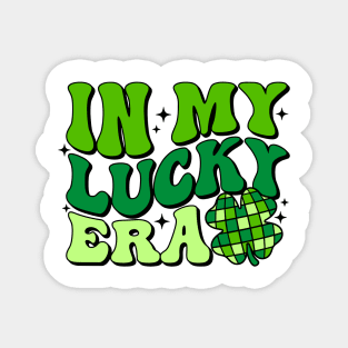 In My Lucky Era Clover Checkerboard Cute St Patricks Day Magnet