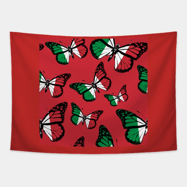 Vintage Italy Butterfly Moth Stand with Italy | Italy Republic Day Italian Flag Tapestry by Mochabonk