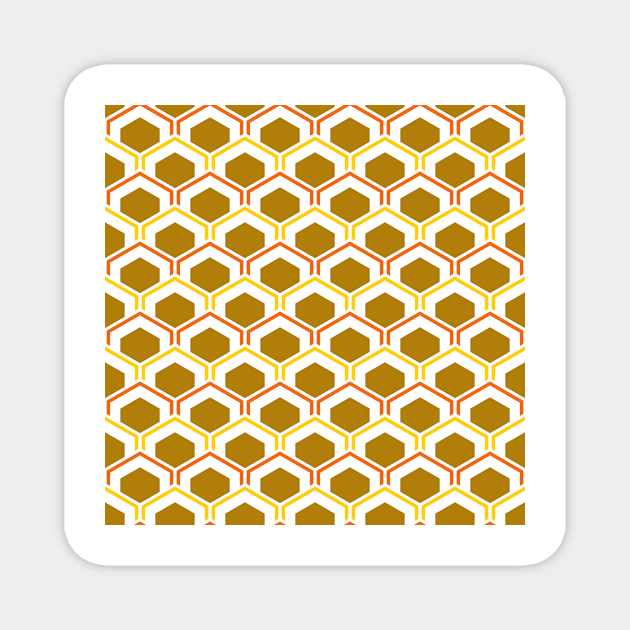 Mid Century Modern Hexagons Magnet by Makanahele