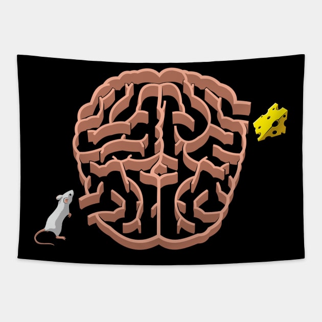 Brain maze Tapestry by raxarts