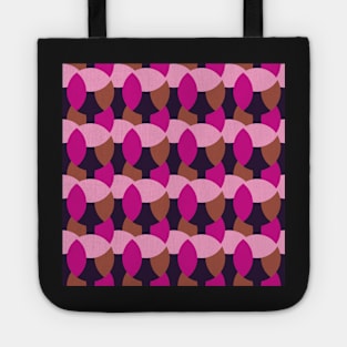 Pink Purple Gold Mid Mod Circles Tote