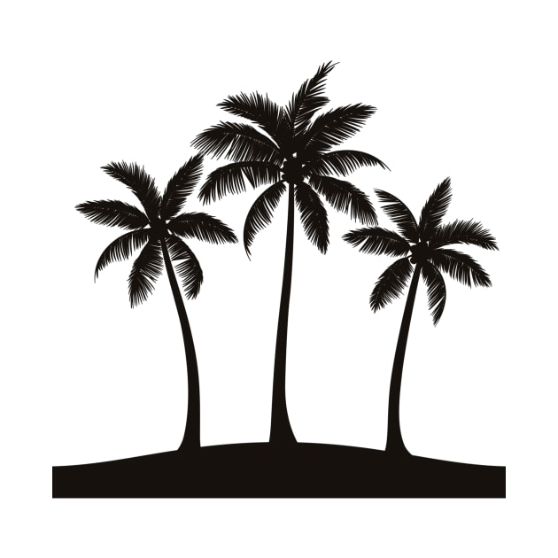 Silhouette Serenity - Long Palm Trees by Pieartscreation