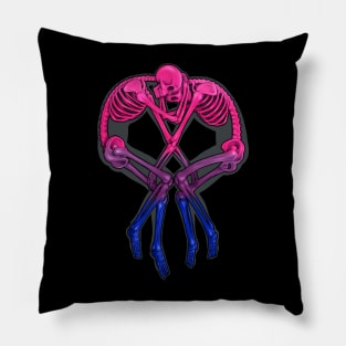 Bisexual Flag Skeleton Love Pillow