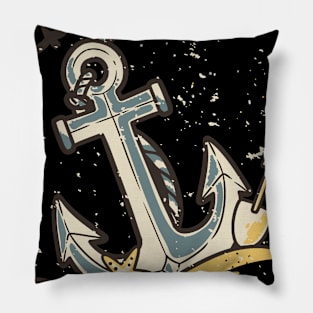 Maritime anchor lighthouse beach shell nautical Pillow