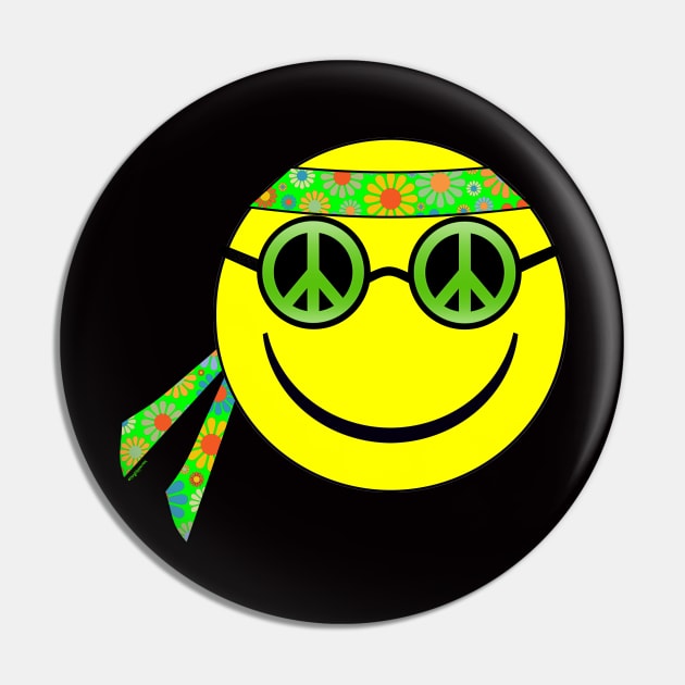 Smiley - Hippie - Peace Sign Sunglasses/Flower Headband Pin by VeryHippie.com