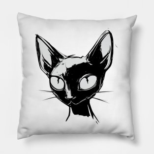 Dark kitty Pillow