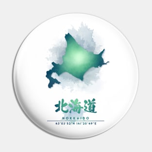 Hokkaido Watercolor Map Pin