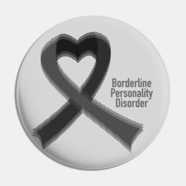 Borderline Personality Disorder Awareness Halftone Ribbon Pin by ADHDisco