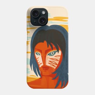 Orange Alien Girl Portrait Phone Case