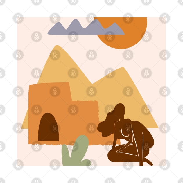 Woman and Desert - boho minimalist #1 by GreekTavern