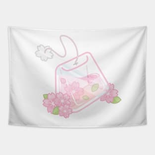 Cherry Blossom Aesthetic Tea Bag Tapestry