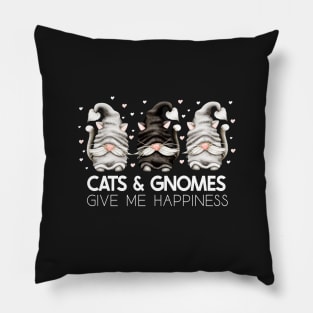 Cats Gnomes Give Me Happiness Pillow