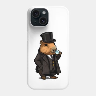 Cute Capybara Detective Gentlaman Phone Case