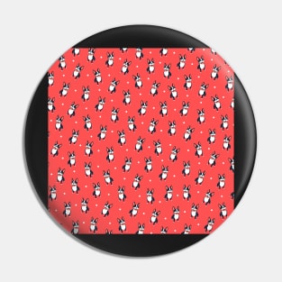 Cute Boston Terrier Pattern Red Pin